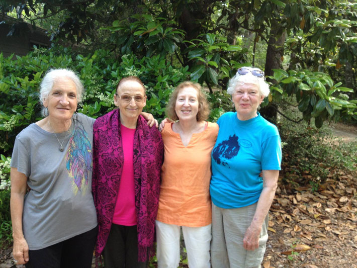 Katie Rose, Marie F. Rhodes, Kendra Crossen and Sandra Douglas at Meher Spiritual Center