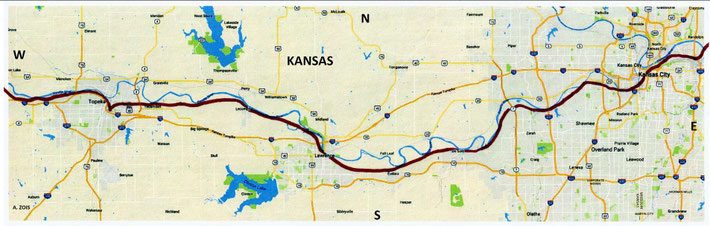 1932 : Kansas State Rail Routes ( close up )