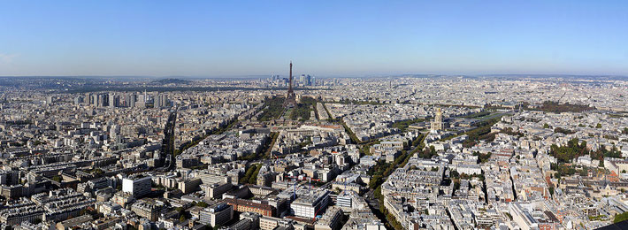 Panorama of Paris, France