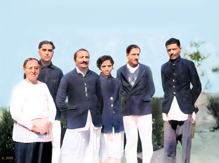 82.  1938 - Meher Baba with his family. ( L-R ) Shireen ( mother ) Adi, Baba, Mani, Beheram & Jal