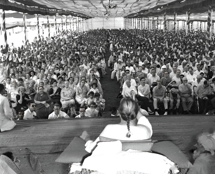 1962 East-West Gathering - Sahavas in Poona, India. Image enhanced by AZ.