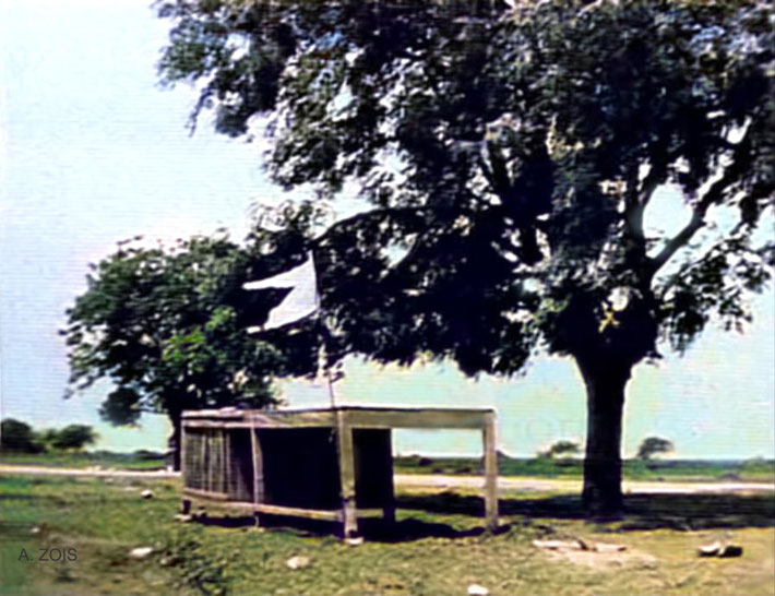 Meher Baba's Table Hut as it original stood, wher Baba wrote most of His book. Image colourized by Anthony Zois.