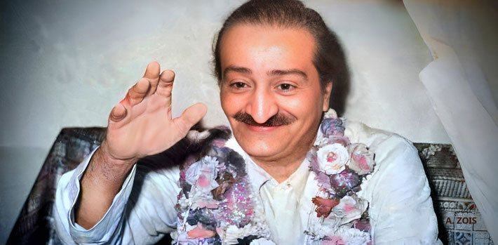 1959 : Poona, India. Meher Baba. Image rendition by Anthony Zois.