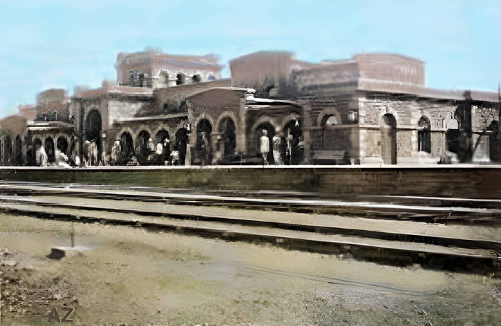 1920S : AHMEDNAGAR RAILWAY STATION. Image rendition by Anthony Zois.