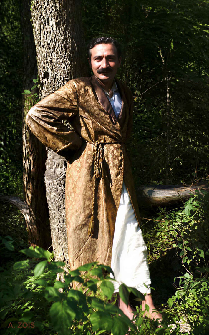 1932 : Meher Baba at Harmon, NY. Image rendition by Anthony Zois. BP