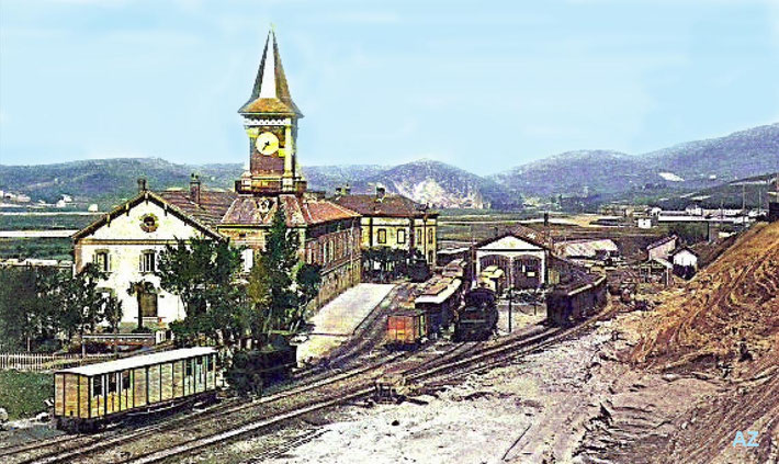 1920s : Irun Railway Station. Image colourized by A. Zois.