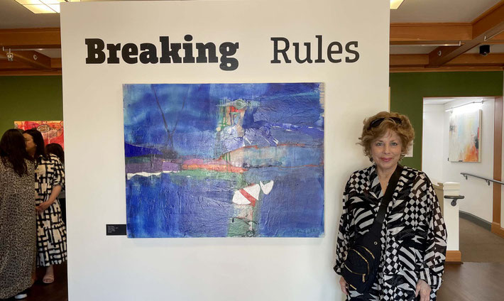 Mira at her recent art exhibition.