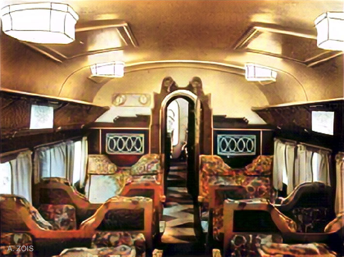 1930s : Taurus Express train interior. Image rendition by Anthony Zois.