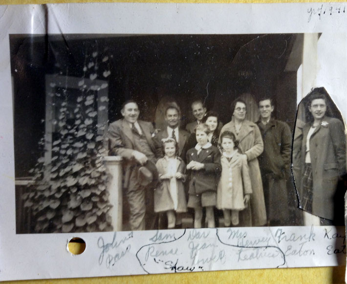   1941 : Photo shows ( L-R standing back row ) John Bass, Sam Cohen, Darwin Shaw, Jeanne Shaw, Mrs, Hervey, Frank Eaton & Kay Eaton ( inserted ), ( front row ) Renee, Lowell & Leatrice Shaw. Photo courtesy of Glenn & Laurel Magrini.