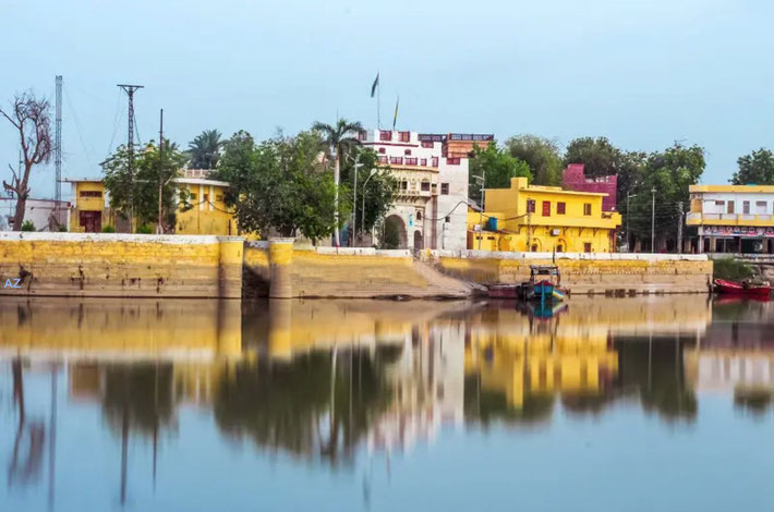 Sadhu Bala ( Sat-Bela )- small island, Hindu religious place -Sukkur, Sindh, Pakistan. Image rendition by Anthony Zois.