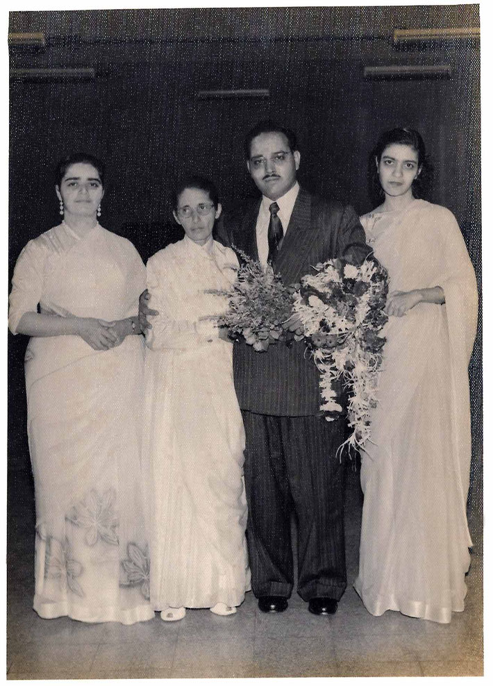 9th September 1956. ( L-R ) Perviz, Dina, Curshed & Jeroo. Image courtesy of Mani Kelkar