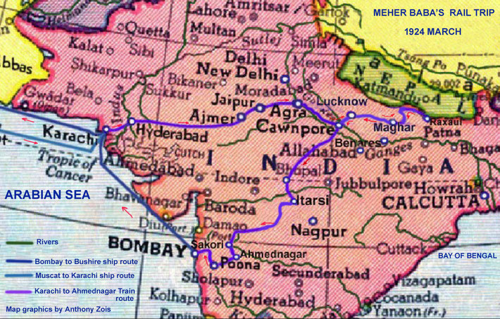 Mid-March was the land tour of North & Central India. Map graphics by Anthony Zois.