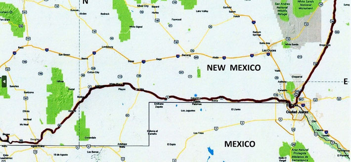  1932 : New Mexico, Texas & Arizona State Rail Route ( close up )