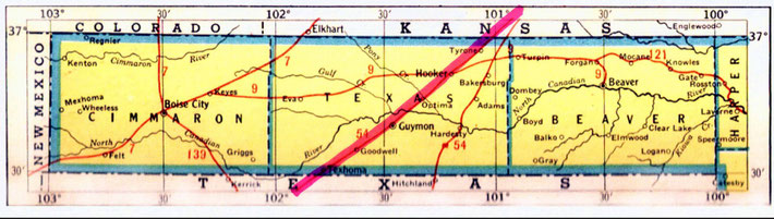1932 : Oklahoma State Rail Route ( close up )