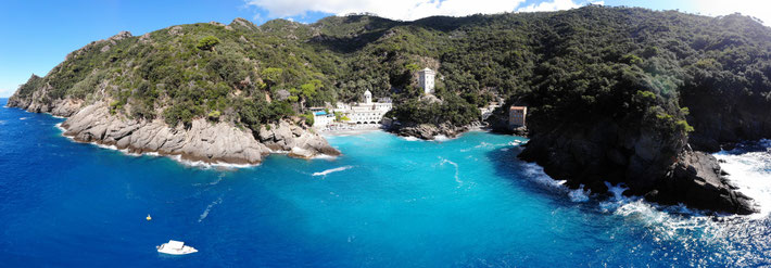 The Basilica of San Fruttuoso in Camogli, Italy