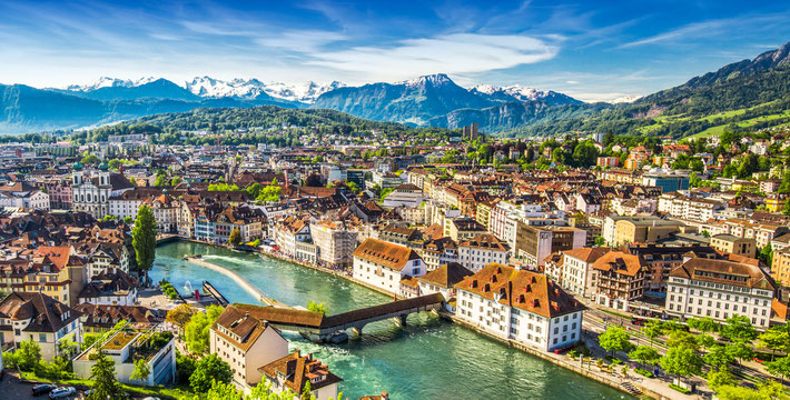 Panorama views of Lucerne, Switzerland