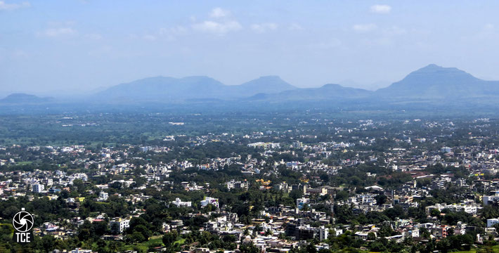 Aerial view of Satara, India