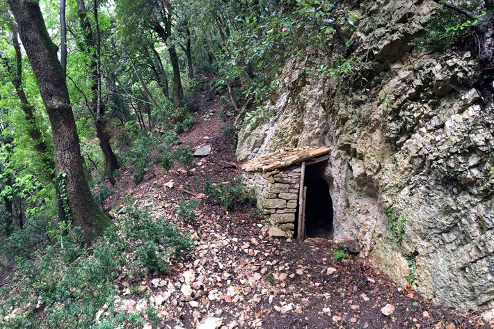 The cave entrance at Assisi