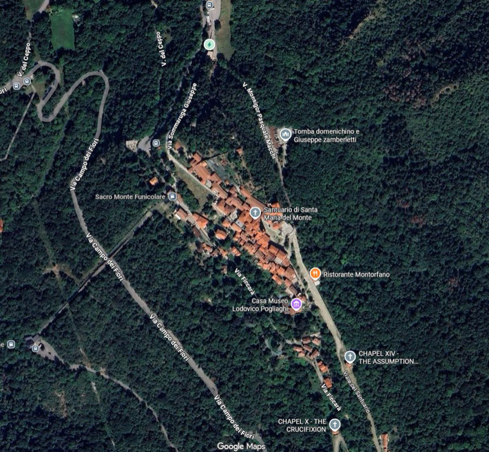 Aerial view of the mountain top and roads.