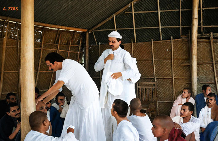 Meher Baba in the Mad Mast ashram. Image rendition by Anthony Zois.