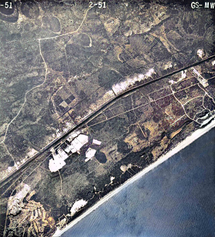 Myrtle Beach 1951 aerial colorized map.