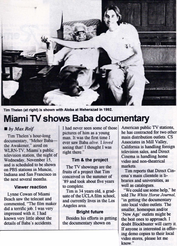 December 1995 : Article in the White Horse Journal newsletter.