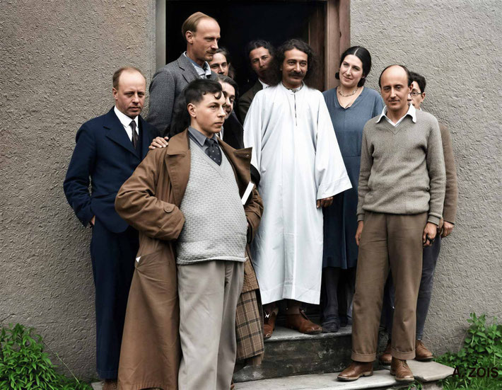 April 1932. Meher Baba at East Chalacombe, England. Image rendition by Anthony Zois.