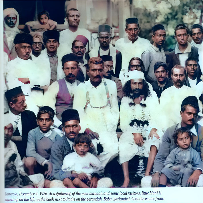 Dec.1926 : Meher Baba in Lonavla, India. This is the midlle section of a biiger image. Image rendition by Anthony Zois.