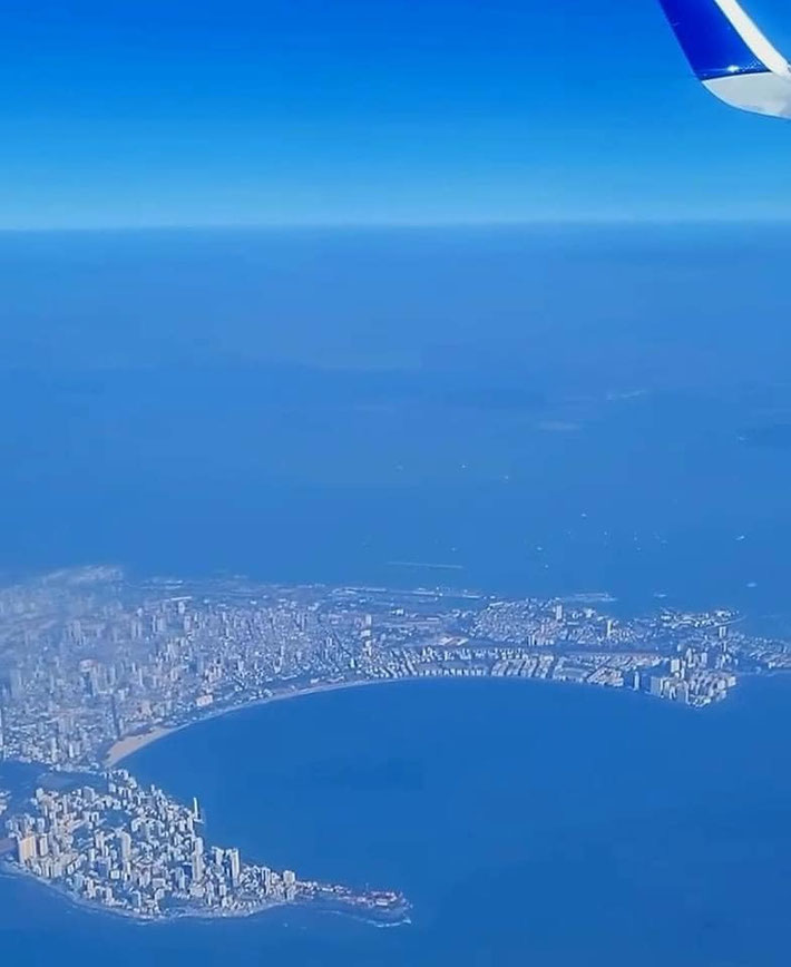 Aerial view of Mumbai present day