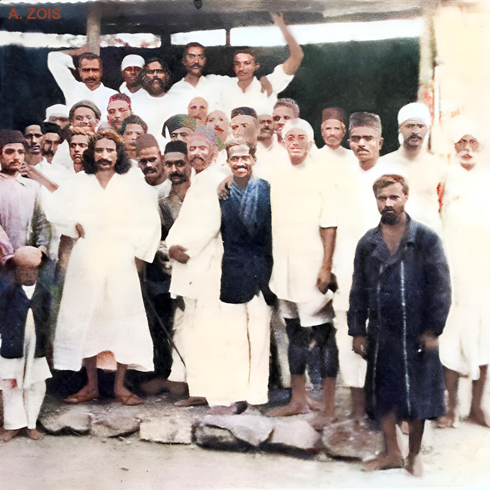 21st March 1926. Meher Baba with his men mandali and friends. Image rendition by Anthony Zois.