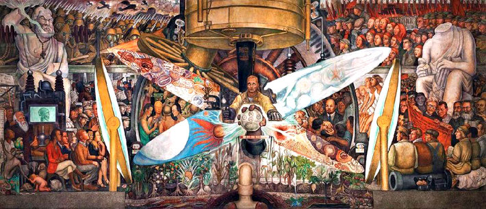 Diego Rivera : "Man at the Crossroads"  at the Rockafella Center, NYC.