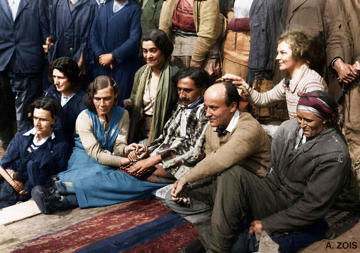 April 1932. Meher Baba at East Chalacombe, England. Image rendition by Anthony Zois.