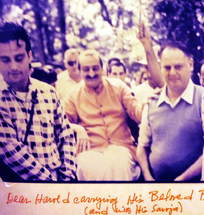 Harold ( right ) helping to carry Meher Baba at Myrtle Beach Center, Sth.Carolina. - Courtesy of Gregg Rosen