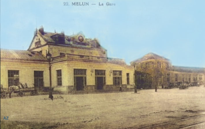 Gare d' Melun. Coloured by A. Zois.