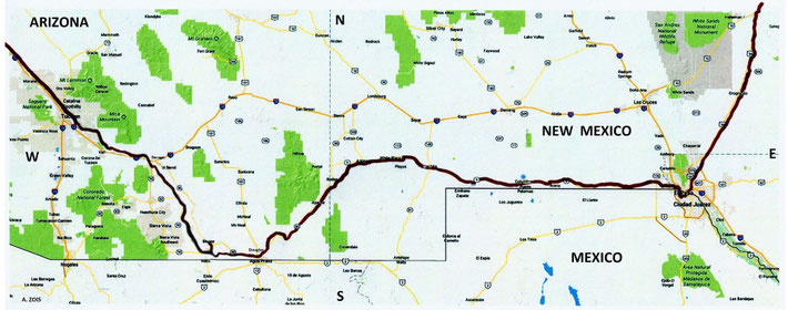1932 : New Mexico, Texas & Arizona State Rail Route ( close up )