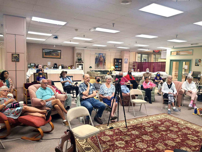 OCTOBER 2021 : Visitors listening to a guest speaker
