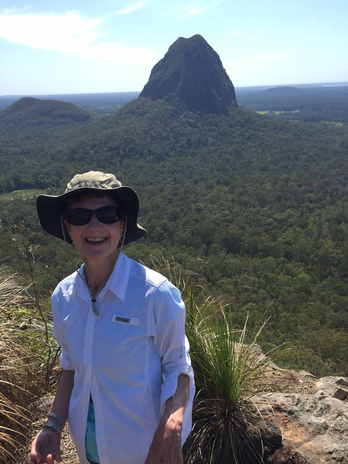 Sue at the Glasshouse Mountains, Queensland, Australia