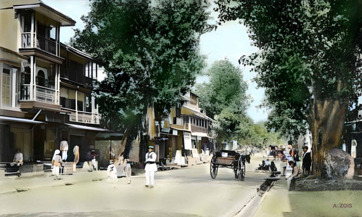 Early 1900s : Main Street Poona. Image rendered by Anthony Zois.