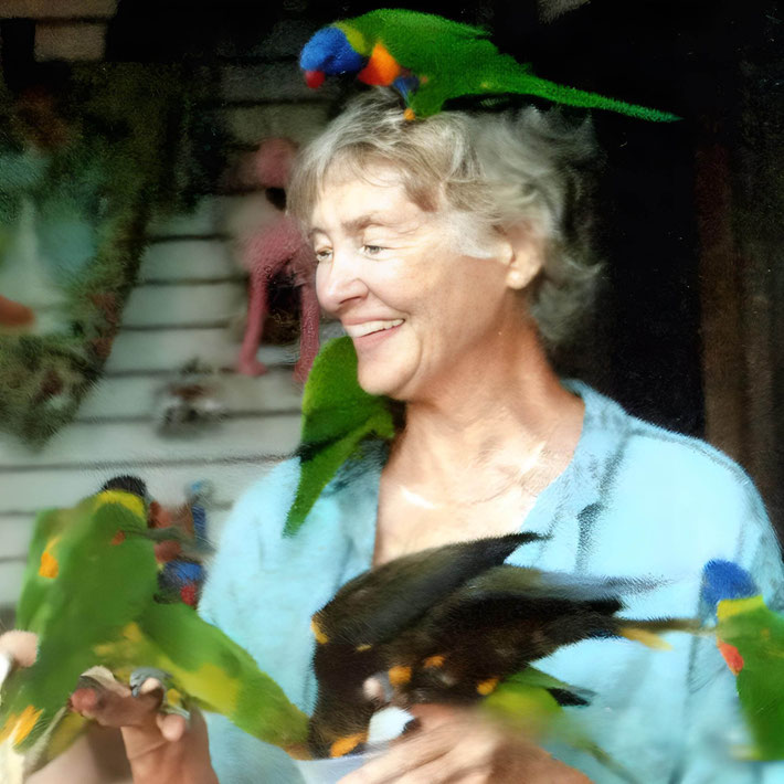  Ambika with Golden Lorikeet birds