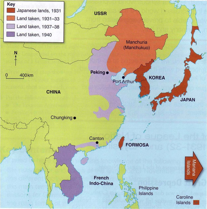 China's borders between 1930& 1940