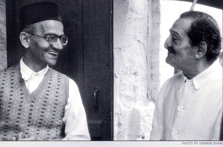 Meher Baba with Meheru's father Kaikobad Dastur.
