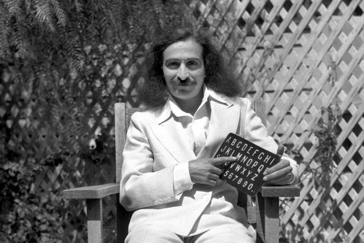 Meher Baba in Hollywood, CA. May-June 1932. Picture possibly taken at the Marc Jones' garden.