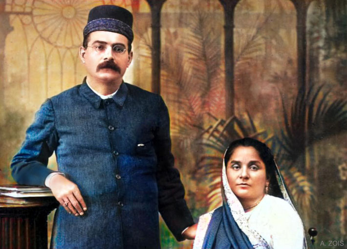 Kaikhushru & his wife Soonamai Irani. Image rendition by Anthony Zois.