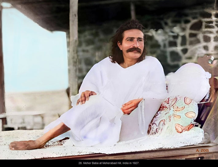 28. Meher Baba at Meherabad Hill, India in 1927.