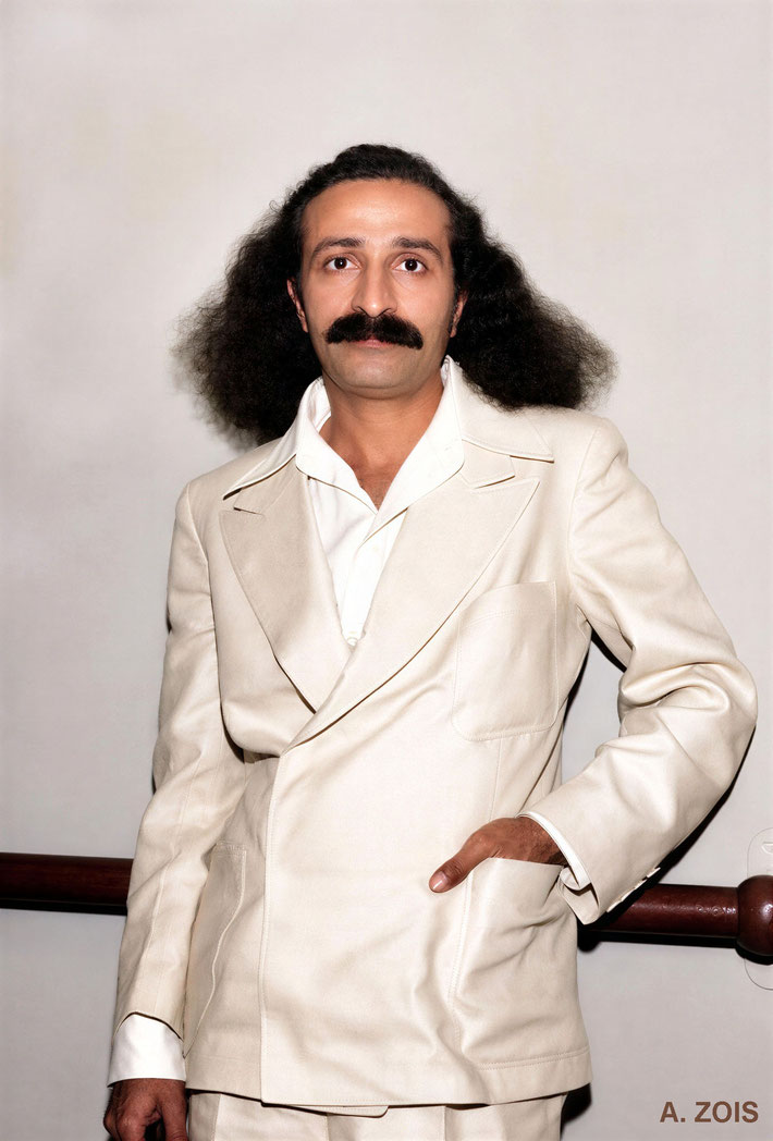 1932 : Meher Baba on the SS Monterey in LA Port, CA, prior to sailing to the Orient. Image rendition by Anthony Zois. BP