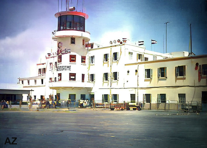 Cairo International Airport 1958. Image colourized by A. Zois.