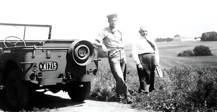 Harry with his uncle Simeon B. Chapin. Image enhanced by Anthony Zois.