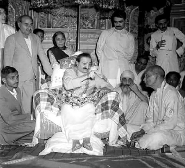  1960s, India Darshan programme ; ( Standing L-R ) Elcha MIstry, Kaka Baria, ? , Gulmai Irani, Eruch Irani & Feram Workingboxwala
