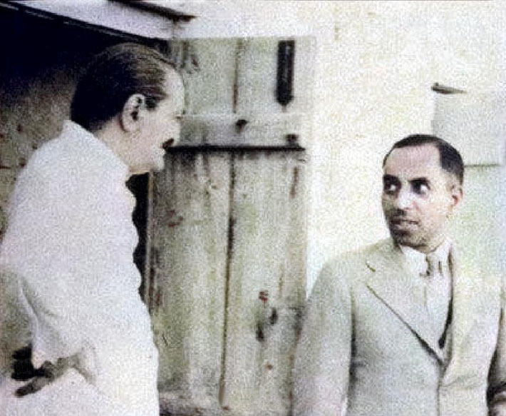 Keki Desai and Meher Baba in Dehra Dun, India.