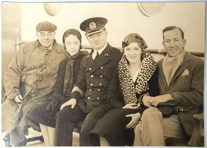 Captain Ziegenbein SS Bremen, Lillian Gish, Mary Pickford, Mr. Hergesheimer Times reporter, Noel Coward - 1931